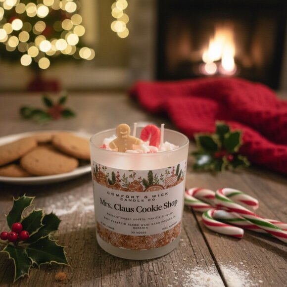 Mrs. Claus's Cookie Shop Candle, Warm Sugar Cookie And Vanilla Christmas Candle - Picture 1 of 7